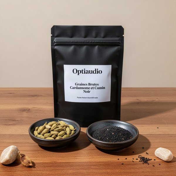 Optiaudio Graines Brutes Cardamome et Cumin Noir Optiaudio Graines Brutes Cardamome et Cumin Noir