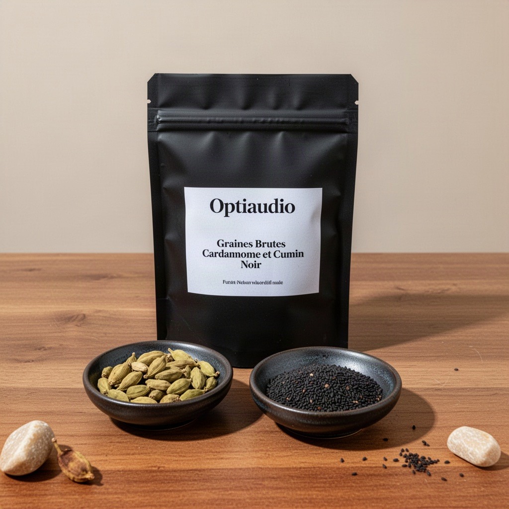Optiaudio Graines Brutes Cardamome et Cumin Noir